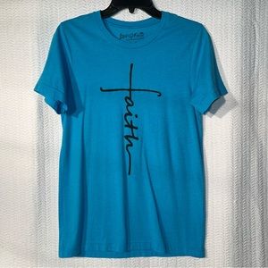 love in faith / blue and black faith cross tee